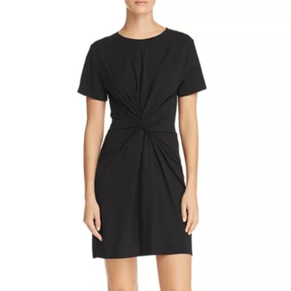 Theory Dresses & Skirts - Theory Black Twist Knotted T-Shirt Knit Mini Stretch Dress Womens Size Medium